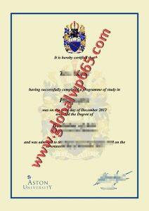 fake Aston University degree certificate
