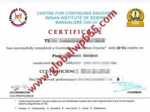 Indian Institute of Science degree certificate
