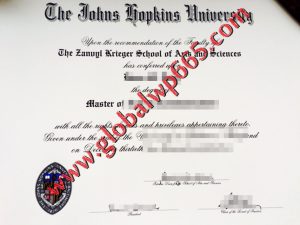 Johns Hopkins University degree certificate