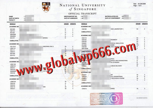 National-University-of-Singapore fake transcript