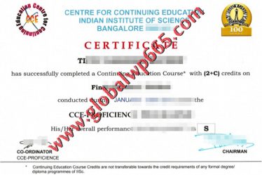 fake Indian Institute of Science degree certificate