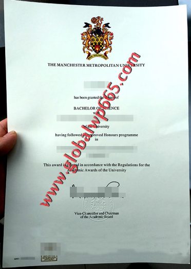 fake Manchester Metropolitan University degree certificate