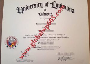fake University-of-Louisiana-at-Lafayette degree certificate
