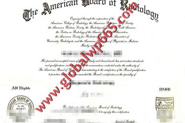 American Board of Radiology degree certificate