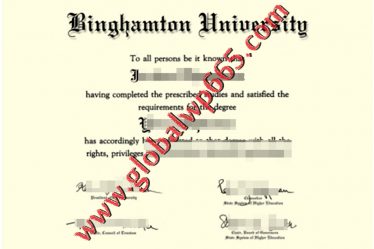 Binghamton University degree certificate