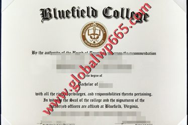 Bluefield College degree certificate