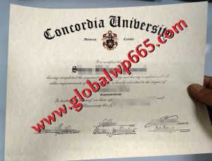Concordia University degree certificate