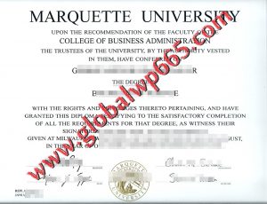 Marquette University degree certificate