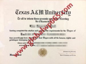 buy Texas A&M University degree certificate