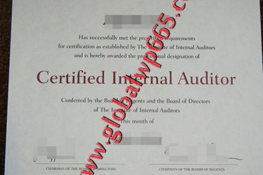 CERTIFIED INTERNAL AUDITOR certificate