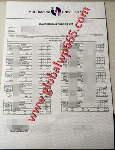 buy Multimedia University transcript
