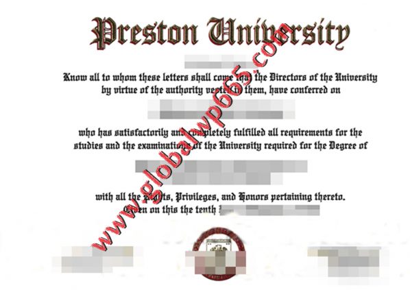 buy Preston University degree certificate
